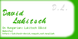 david lukitsch business card